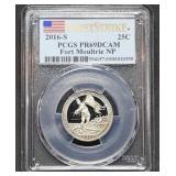 2016 S Fort Moultrie NP 25C PCGS PR69DCAM