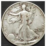 1942-D Walking Liberty Silver Half Dollar