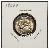 Key Date 1950-D Jefferson Nickel Gem BU