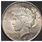 1924 Peace Silver Dollar Gem BU Toned