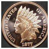 1oz Copper Bullion Round BU 1877 Indian Cent