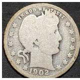 1902 Barber Silver Quarter