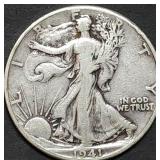 1941 Walking Liberty Silver Half Dollar