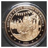 Franklin Mint 45mm Bronze US History Medal 1892