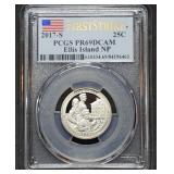 2017 S Ellis Island NP 25C PCGS PR69DCAM