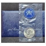 1974 Uncirculated Silver Ike Dollar Blue Envelope