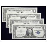 Set of 4 Consecutive 1957 $1 Silver Certificates