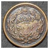 1863 Army & Navy Patriotic Civil War Token