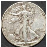 1945 Walking Liberty Silver Half Dollar