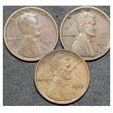 1917 P,D,S Lincoln Wheat Cent Set