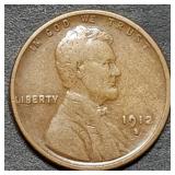 1912-S Lincoln Wheat Cent, Better Date, Nice1