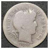 1905-S Barber Silver Dime Better Date