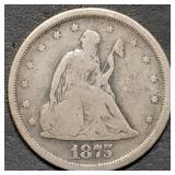 1875-S Seated Liberty Silver Twenty Cent Piece