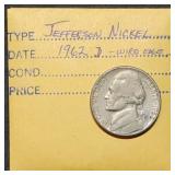 1962-D Wire Edge Jefferson Nickel