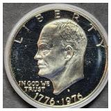 1976 Bicentennial Proof Silver Ike Dollar in Capsu
