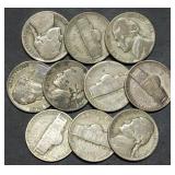 10 Silver War Nickels