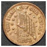 1863 Flag of Our Union Patriotic Civil War Token