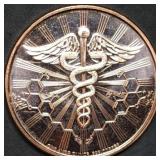 1oz Copper Bullion Medical Marijuana Round BU