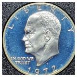 1972 S Proof Silver Brown Box Ike Dollar MIB