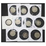 10 Nice Liberty V Nickels in Holders