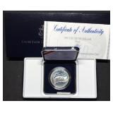 1991 USO 50th Anniv. Proof Silver Dollar MIB