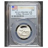 2017 S Effigy Mounds NP 25C PCGS PR69DCAM