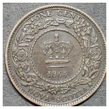 1864 Nova Scotia Large Cent, High Grade