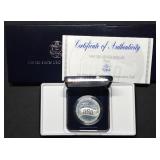 1991 USO Proof Silver Dollar MIB