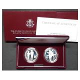 1995 Atlanta Olympics 2 Proof Silver Dollar Set