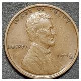 1909 Lincoln Wheat Cent, First Year