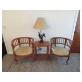 (2) Chairs, Stand & Lamp