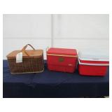 Picnic Basket & (2) Coolers