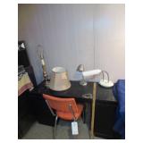 Desk, Chair & (3) Lamps