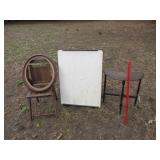 Dry Erase Board, Stand, Picture Frame & Chair