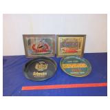 (2) Beer Trays & (2) Beer Signs