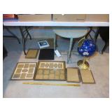 Stand, Unsturdy Globe & Picture Frames