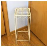 Vintage White Metal Plant Stand