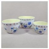 3 Piece Floral Nesting Bowl Set, Really Nice!