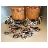 9 Plastic Toy Motorcycles