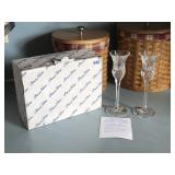 New!Princess House  8"Lead Crystal Candlesticks