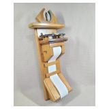 Vintage Style Wood Unusual Note & Pen Holder