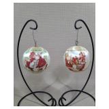 Pair Of  Satin Christmas Ornaments