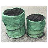 (2) Round Collapsable Canvas Storage Totes