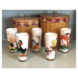 5- 1976 Pepsi Collectors Glasses Looney Tunes