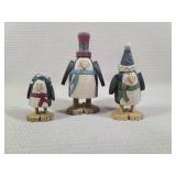 Wooden Penguin Family