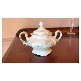 Antique Sugar Bowl Johann Haviland Blue Garland