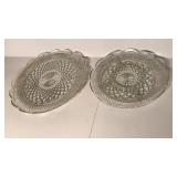 (2) Antique Pressed Glass Serving Platters