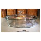 Vintage Pyrex 702 Clear Oval Casserole Dish w/Lid