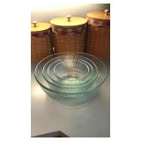 PYREX Nesting Bowls (4) Clear Ribbed NICE!