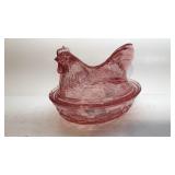 Longaberger Glass Hen on Nest